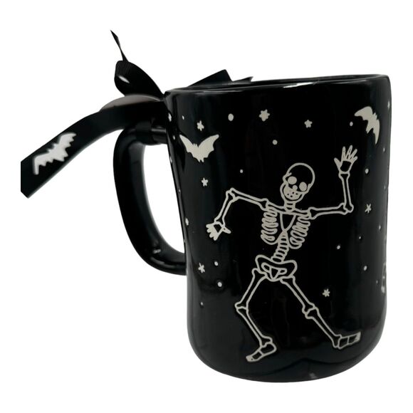 Rae Dunn Mug BONE TO BE WILD Black Halloween Skeleton Dancin Goth Witch New 2024 - Picture 7 of 11